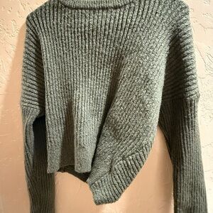 No Boundaries Olive Cowl Neck Sweater